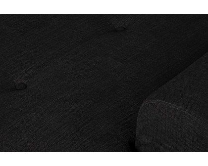 Nuevo™ Colyn Sectional - Coal Fabric Seat, Matte Black Steel Legs, Right Chaise