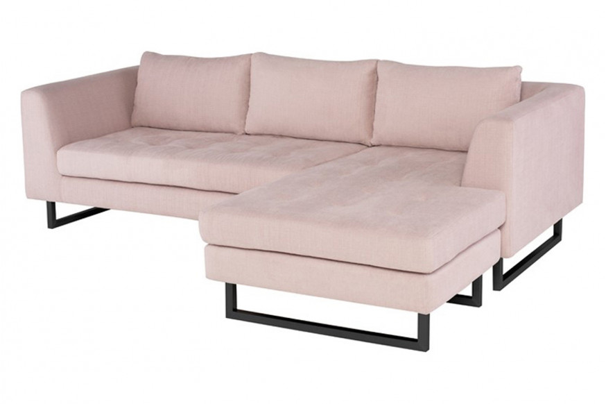 Nuevo™ Matthew Sectional - Mauve Fabric Seat, Matte Black Steel Legs