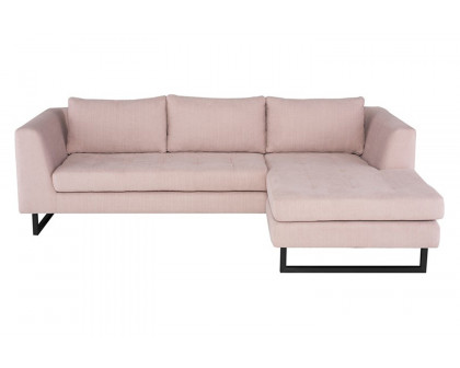 Nuevo™ Matthew Sectional - Mauve Fabric Seat, Matte Black Steel Legs