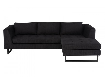 Nuevo™ Matthew Sectional - Coal Fabric Seat, Matte Black Steel Legs