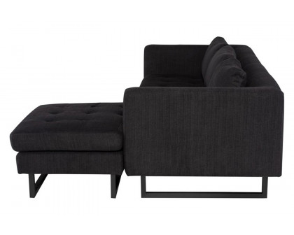 Nuevo™ Matthew Sectional - Coal Fabric Seat, Matte Black Steel Legs