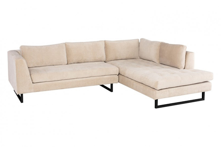 Nuevo™ Janis Sectional - Almond, Matte Black Legs, Right Chaise