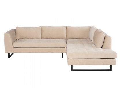 Nuevo™ Janis Sectional - Almond, Matte Black Legs, Right Chaise