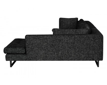 Nuevo™ Janis Sectional - Salt and Pepper, Matte Black Steel Legs, Right Chaise