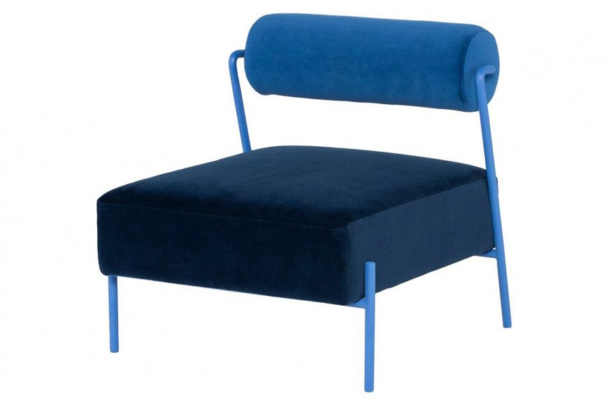 Nuevo™ Marni Occasional Chair - Sapphire Velour Bolster/Dusk Velour Seat, Sapphire Frame