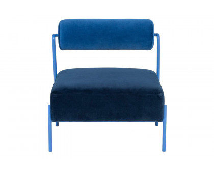 Nuevo™ Marni Occasional Chair - Sapphire Velour Bolster/Dusk Velour Seat, Sapphire Frame