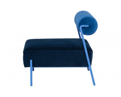 Nuevo™ Marni Occasional Chair - Sapphire Velour Bolster/Dusk Velour Seat, Sapphire Frame