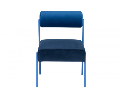 Nuevo™ Marni Dining Chair - Sapphire Velour Bolster/Dusk Velour Seat, Sapphire Frame