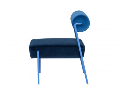 Nuevo™ Marni Dining Chair - Sapphire Velour Bolster/Dusk Velour Seat, Sapphire Frame