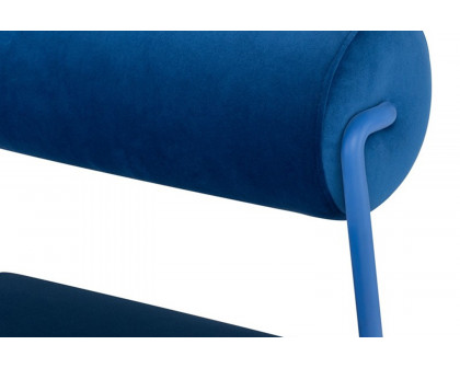 Nuevo™ Marni Dining Chair - Sapphire Velour Bolster/Dusk Velour Seat, Sapphire Frame