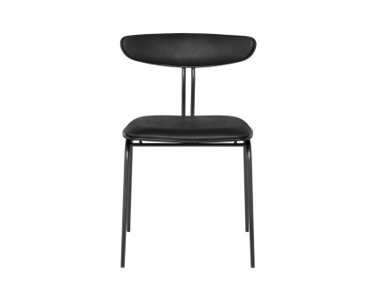 Nuevo™ Giada Dining Chair - Black Leather / Ebonized Oak