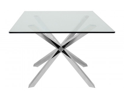 Nuevo™ Couture Dining Table - Polished Stainless Base, L94,5'' x W44'' x H29,5''