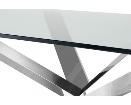 Nuevo™ Couture Dining Table - Polished Stainless Base, L94,5'' x W44'' x H29,5''