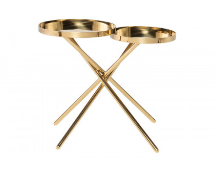 Nuevo™ Olivia Side Table - Polished Gold Top