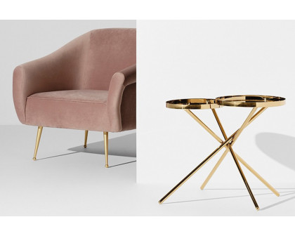 Nuevo™ Olivia Side Table - Polished Gold Top