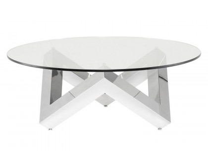 Nuevo™ Costa Coffee Table - Polished Stainless Base