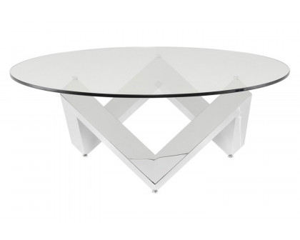 Nuevo™ Costa Coffee Table - Polished Stainless Base