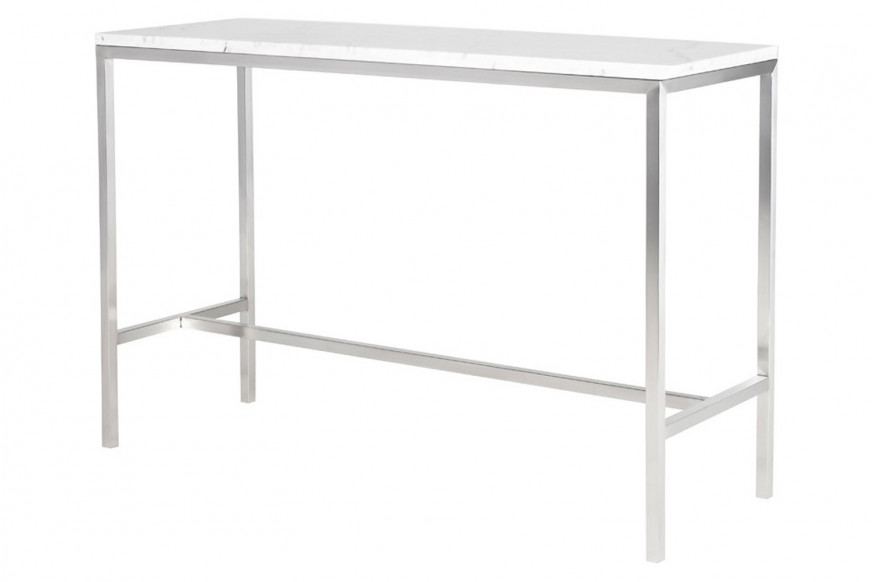 Nuevo™ Verona Bar Table - White Marble Top, L60'' x W21,8'' x H40''