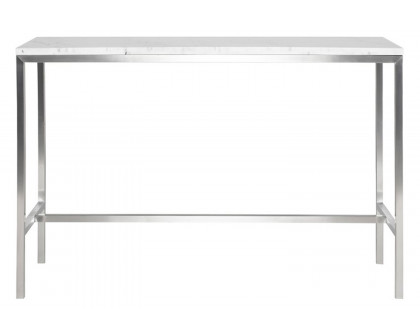 Nuevo™ Verona Bar Table - White Marble Top, L60'' x W21,8'' x H40''