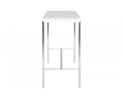 Nuevo™ Verona Bar Table - White Marble Top, L60'' x W21,8'' x H40''