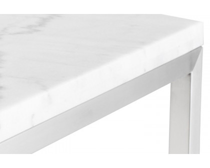 Nuevo™ Verona Bar Table - White Marble Top, L60'' x W21,8'' x H40''