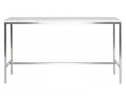 Nuevo™ Verona Bar Table - White Marble Top, L72'' x W21,8'' x H40''