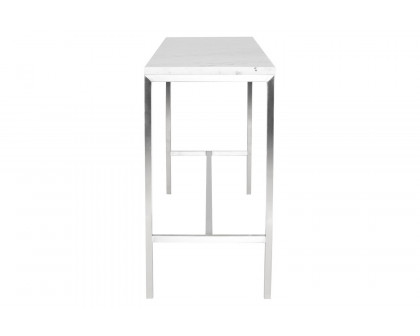 Nuevo™ Verona Bar Table - White Marble Top, L72'' x W21,8'' x H40''