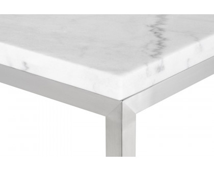 Nuevo™ Verona Bar Table - White Marble Top, L72'' x W21,8'' x H40''