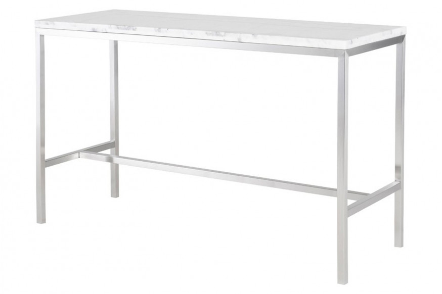 Nuevo™ Verona Counter Table - White Marble Top, L60'' x W21,8'' x H36''