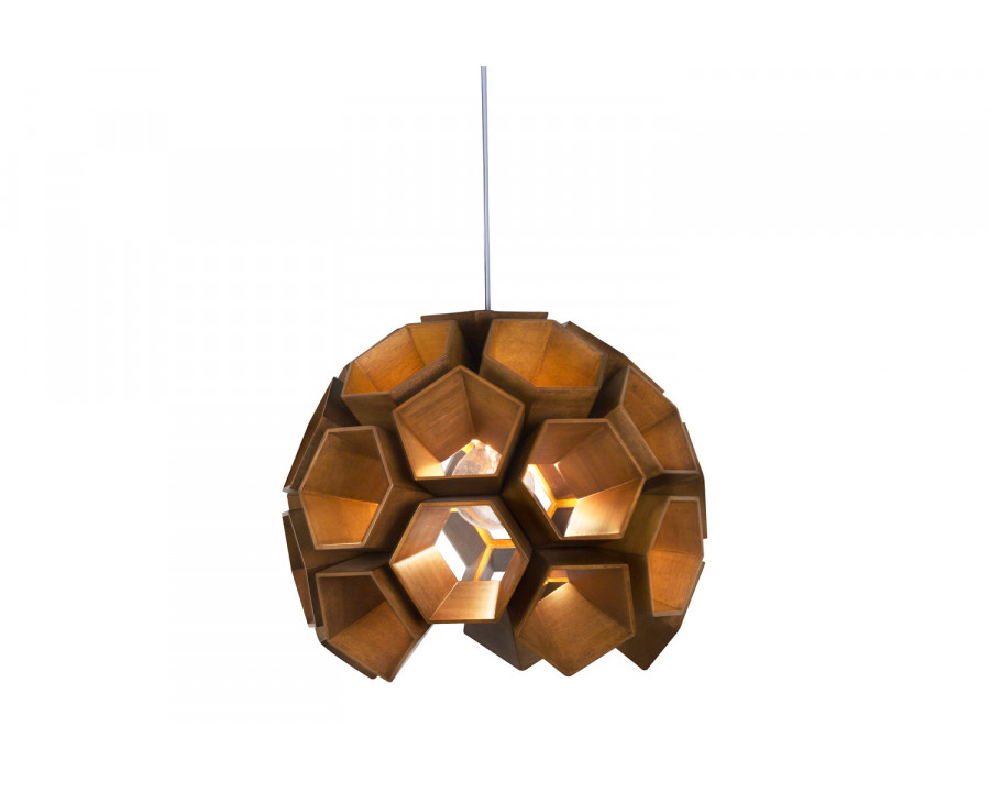 Oggetti Constella Suspension - Medium Brown, with Canopy, Satin Nickel