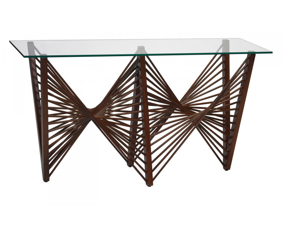 Oggetti Geo Console - Dark Brown, with Glass