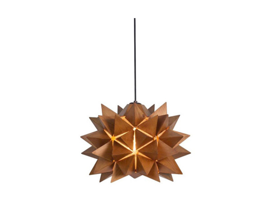 Oggetti Nova Suspension - Light Brown, Flat Round Canopy, Satin Nickel