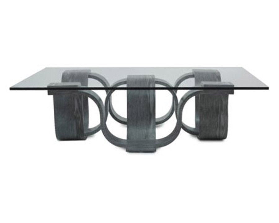 Oggetti Square Cocktail Table - Gray, Only Base