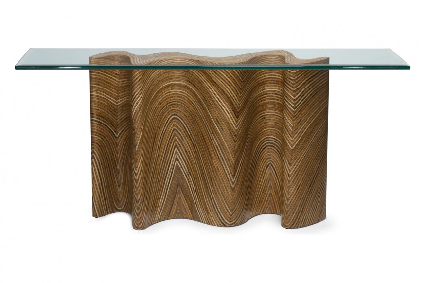 Oggetti™ Zigzag Console - Showtime veneer, with Glass