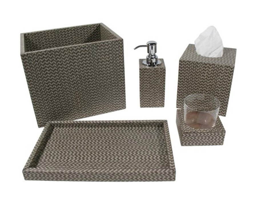 Oggetti Gray Chevron Bath Perfume Tray - Gray