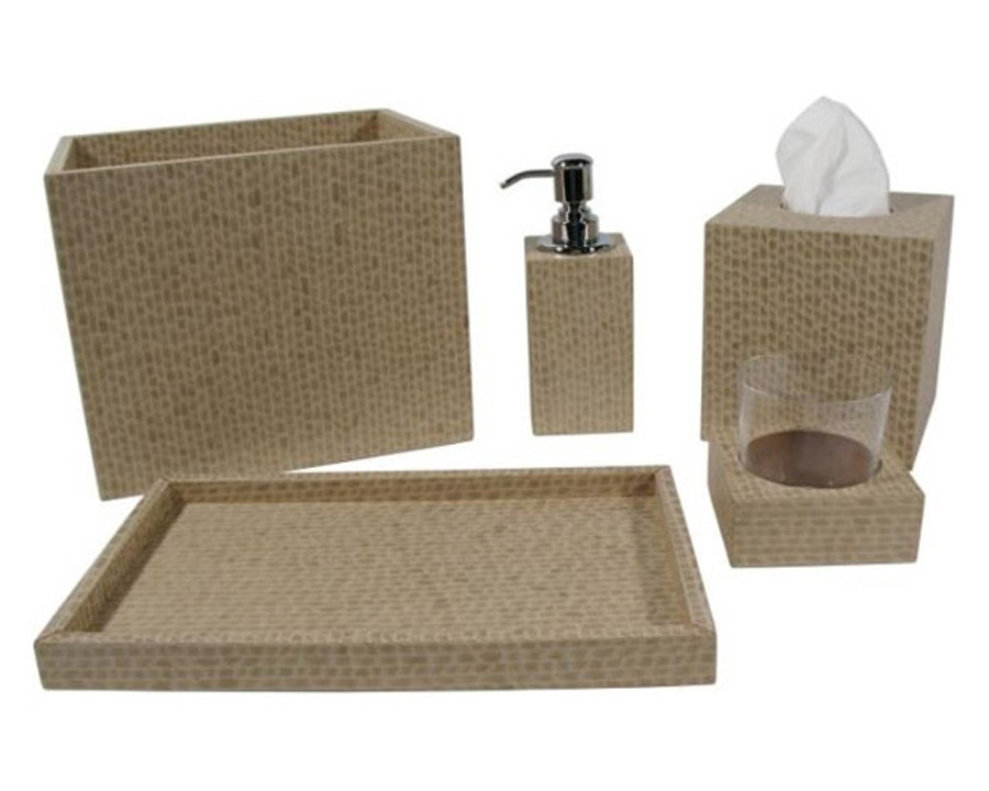 Oggetti Sandalwood Bath Tissue Holder - Beige/Brown