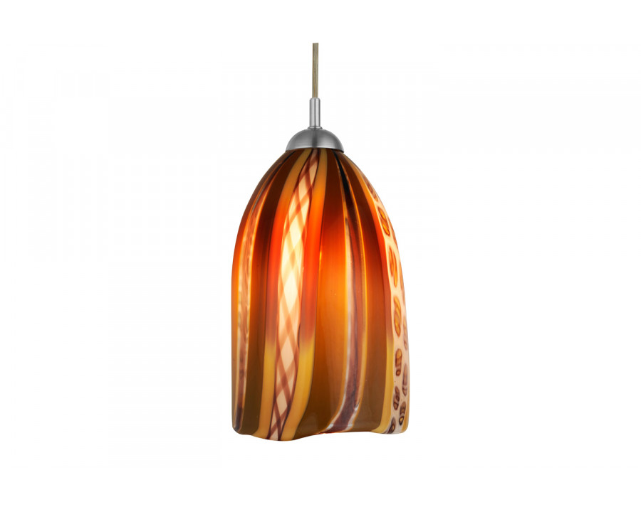 Oggetti Fiore Pendant G9 LED - Amber, Flat, Satin Nickel