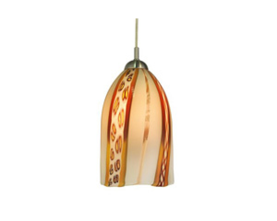 Oggetti Fiore Pendant E26 - White, Flat, Satin Nickel