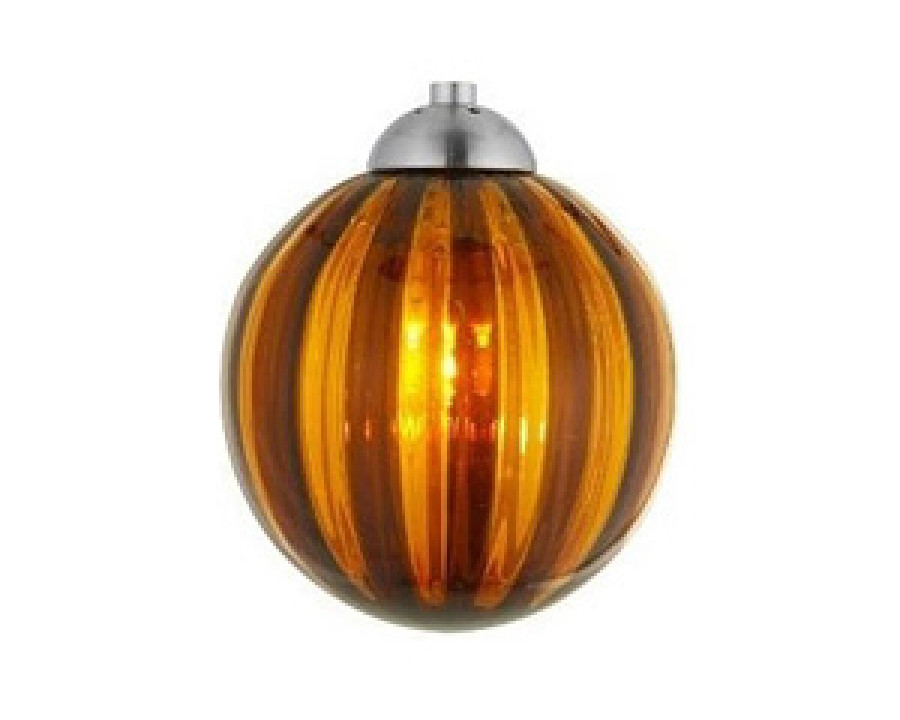 Oggetti Perle Pendant - Amber Stripes, Flat, Satin Nickel