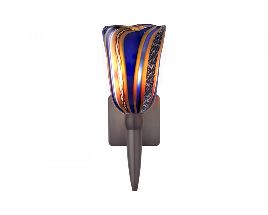 Oggetti Fiore Torch Sconce - Cobalt, Dark Bronze