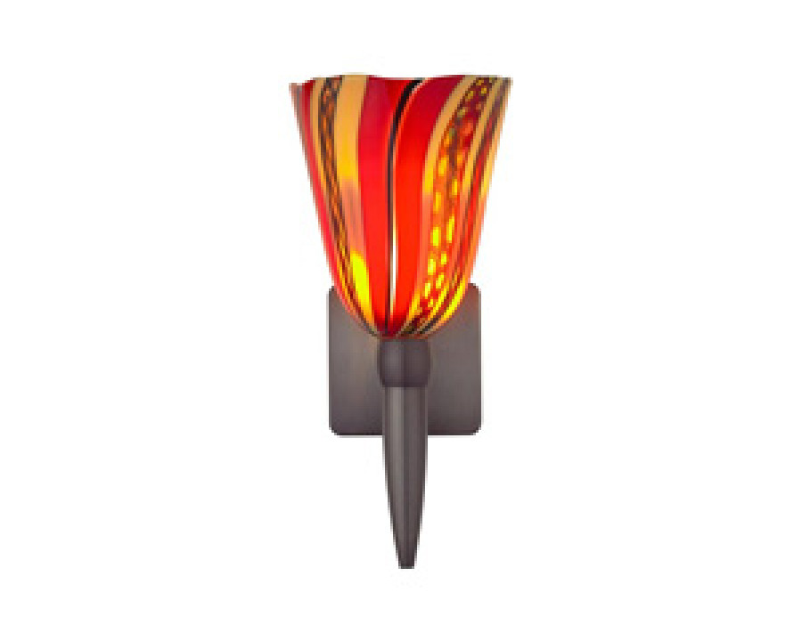 Oggetti Fiore Torch Sconce - Red, Satin Nickel