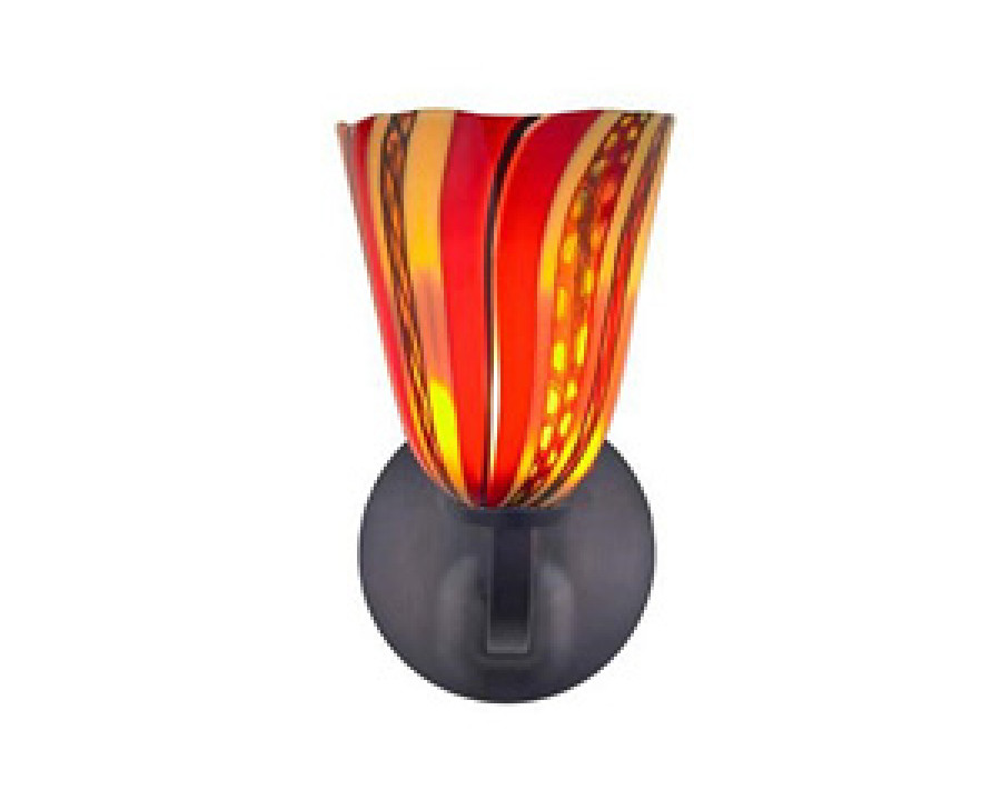 Oggetti Fiore Rondo Sconce - Red, Satin Nickel