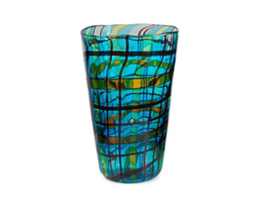 Oggetti Tartan Vase - Aqua