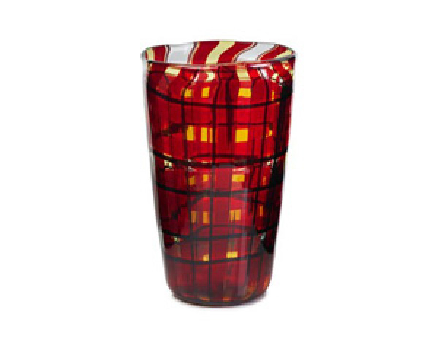 Oggetti Tartan Vase - Red