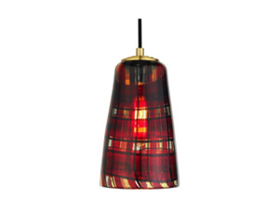 Oggetti Tartan Pendant - Red, Gun Metal