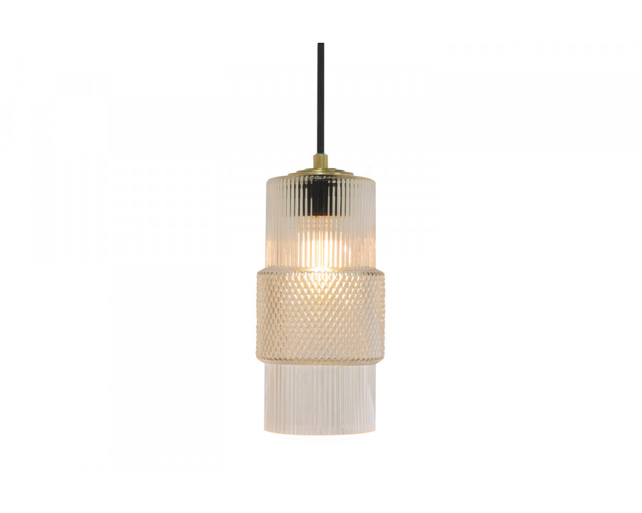 Oggetti Mimo Cylinder Pendant - Clear, Brass