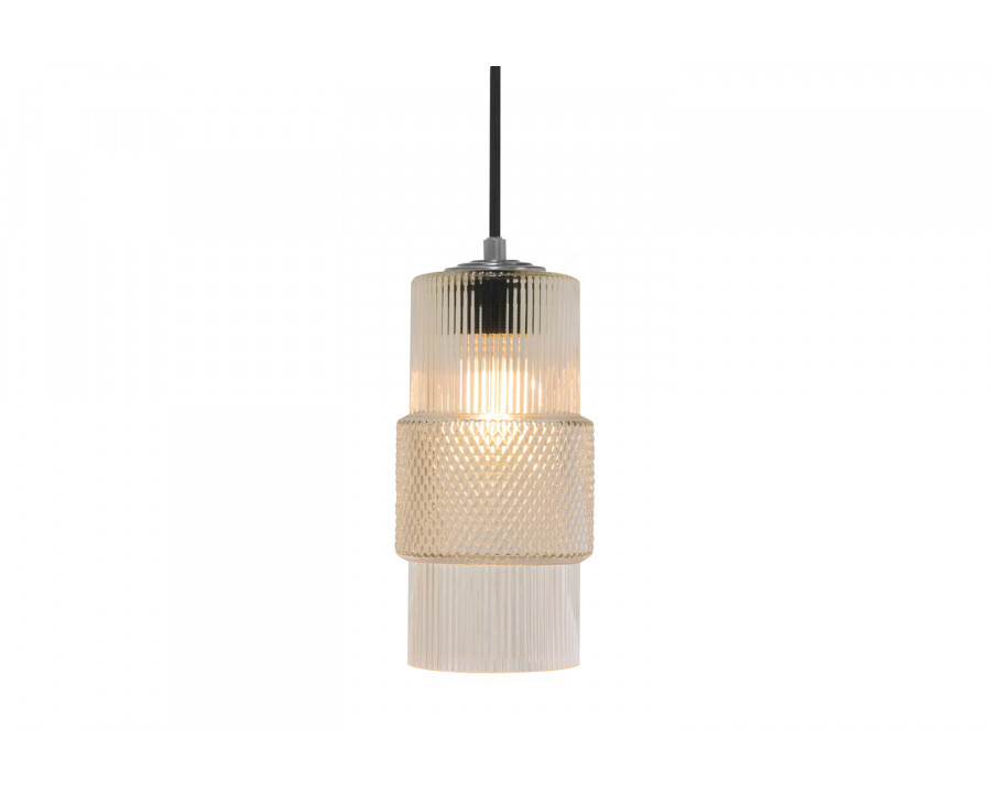 Oggetti Mimo Cylinder Pendant - Clear, Gun Metal