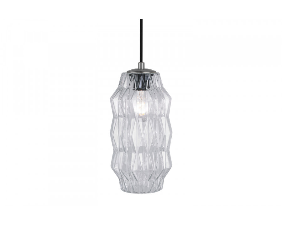 Oggetti Mimo Faceted Pendant - Clear, Gun Metal