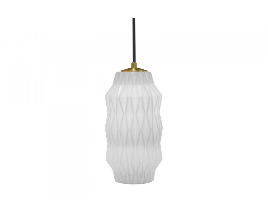 Oggetti Mimo Faceted Pendant - White, Brass