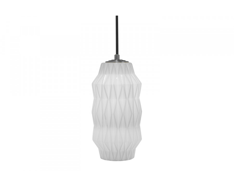 Oggetti Mimo Faceted Pendant - White, Gun Metal